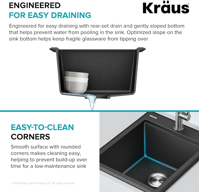 KRAUS Bellucci 18-inch Granite Workstation Drop In Top Mount Single Bowl - Image 11