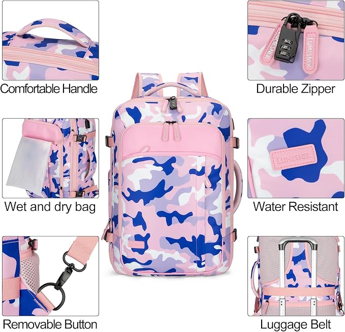 Travel Backpack 42L Carry on Backpack Flight Approved Expandable Travel - Image 6