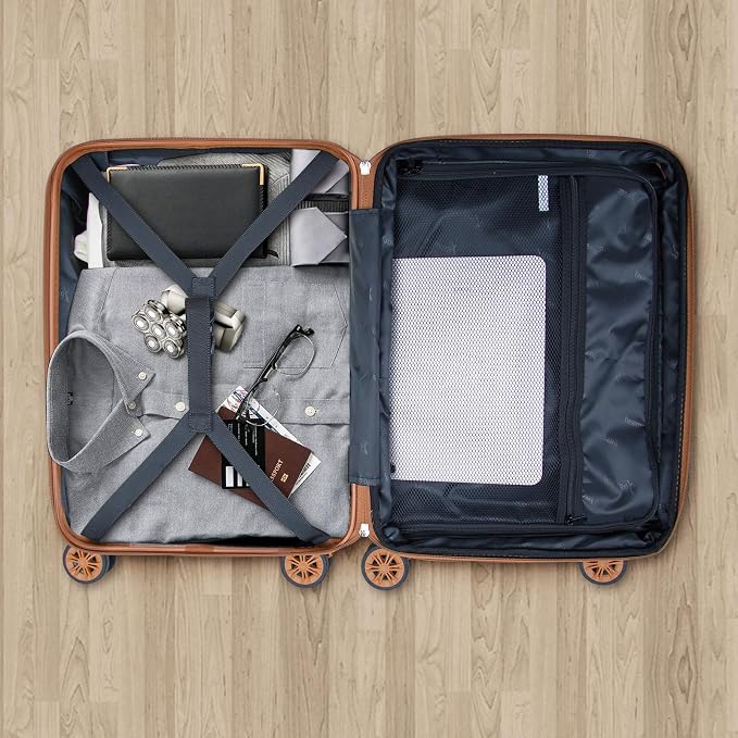 Romswi Expandable 24" Checked Luggage, Medium Hardshell Suitcase - Image 9