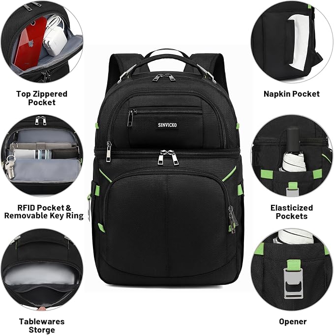 Insulated Cooler Backpack, Double Deck Leakproof Cooler Bag, Insulated Backpack - Image 2