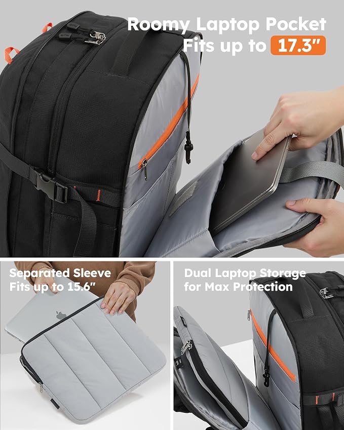Tolaccea Travel Laptop Backpack, TSA Flight Approved Carry On Travel Duffel - Image 4