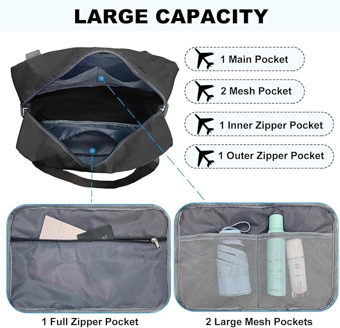 For Spirit Airlines Personal Item Bag 18x14x8 in Underseat Carry-on Luggage - Image 4