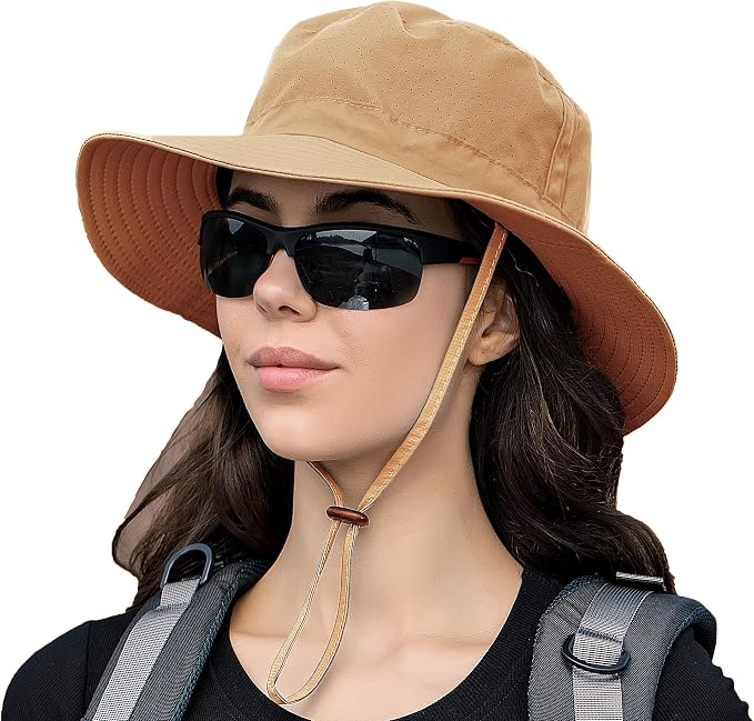 Rosoz Sun Hat for Men Women Boonie Bucket Hat Wide Brim Breathable Cooling - Image 2