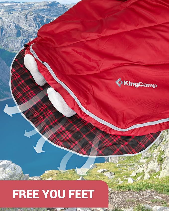KingCamp Sleeping Bag for Adults, Cold Weather & Warm Extra Wide Big & Tall XL - Image 6