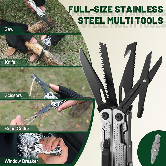 MOSSY OAK Multitool, 20-in-1 Stainless Steel Multi Tool Pliers, Self-locking - Image 5