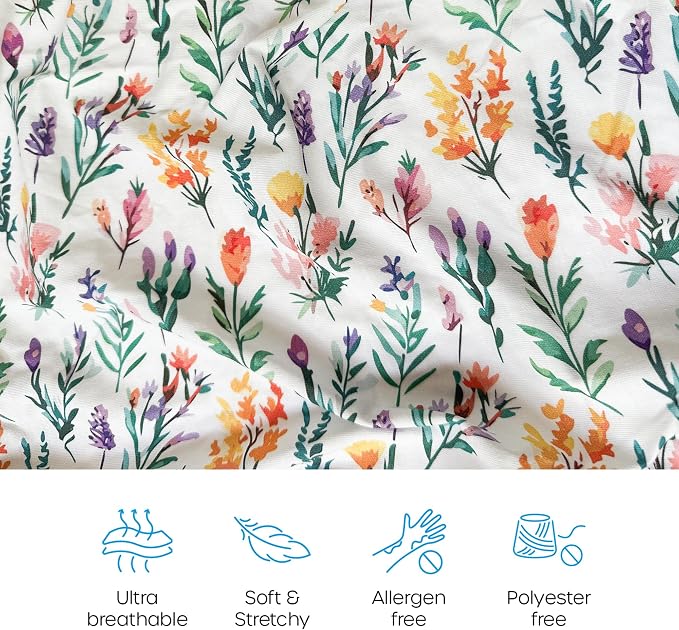 Quiggly Travel Crib Sheets for Guava Lotus, 2 Pack Organic Cotton Jersey Knit - Image 4