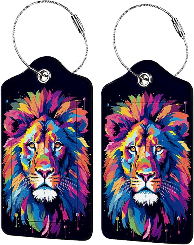 Rainbow Lion Head 2 Pack Luggage Tag by Unknown