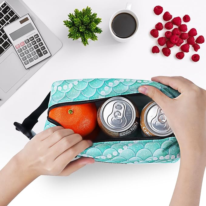 Cerbonny Freezable Kids/Adults Green Fish Theme Lunch Cooler, Suit - Image 5