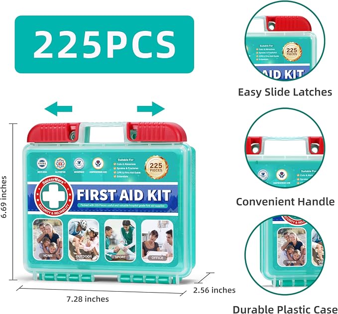 225 Pieces Portable First Aid Kit - Image 2