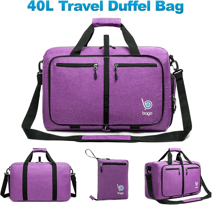 Bago Foldable Duffel Bags for Traveling Women & Men - 40L Sports Packable - Image 7