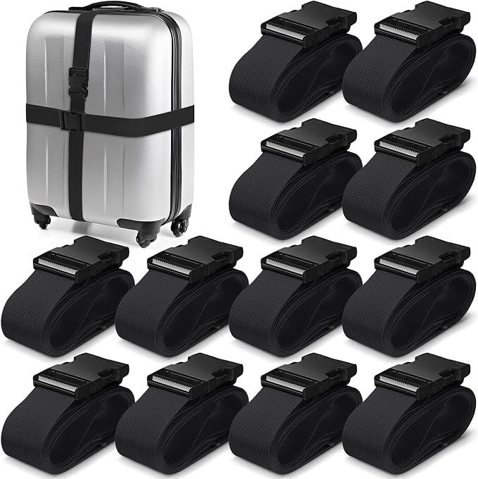 Eccliy 12 Pack Luggage Straps Suitcase Belts Wide Adjustable Packing Straps by Eccliy