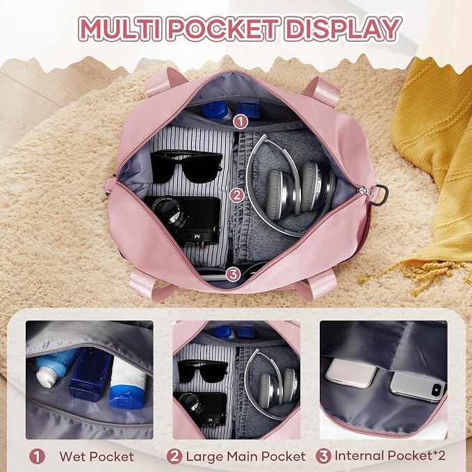 Travel Duffel Bag, Sports Tote Gym Bag, Shoulder Weekender Overnight Bag - Image 7