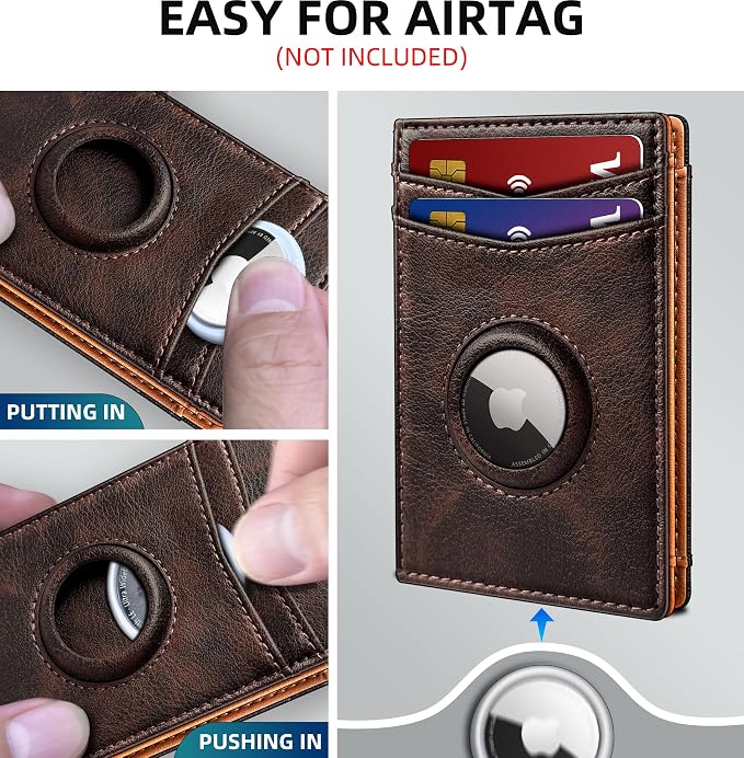 Airtag Wallet for Men- with Money Clip Gift Boxed, Magnetic Closure Slim - Image 3