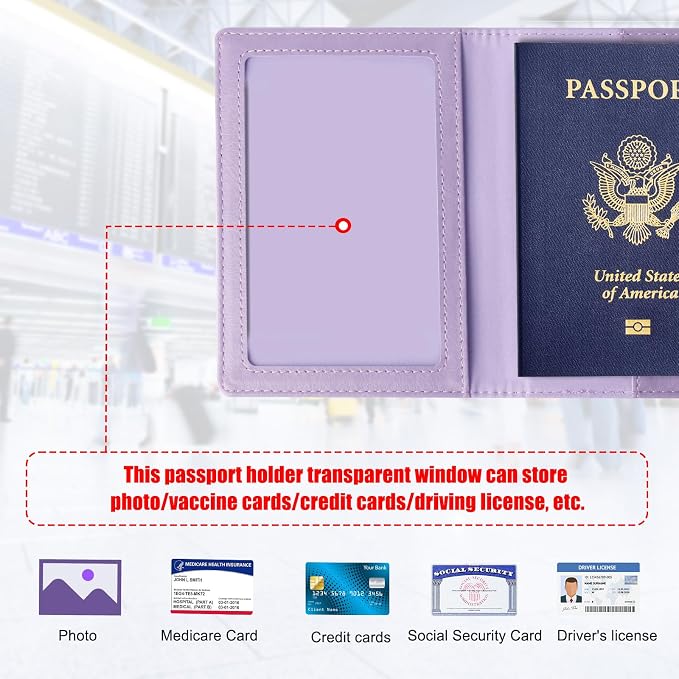 TIGARI Passport Holder for Travel Women Men, PU Leather Passport Wallet Cover - Image 3