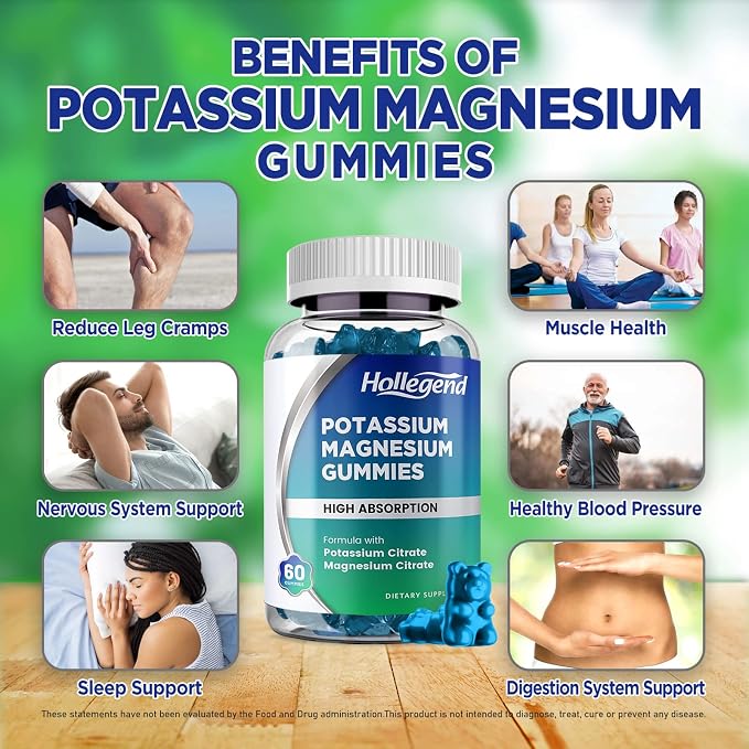 Potassium Magnesium Gummies, High Absorption Potassium Citrate 99mg Magnesium - Image 3