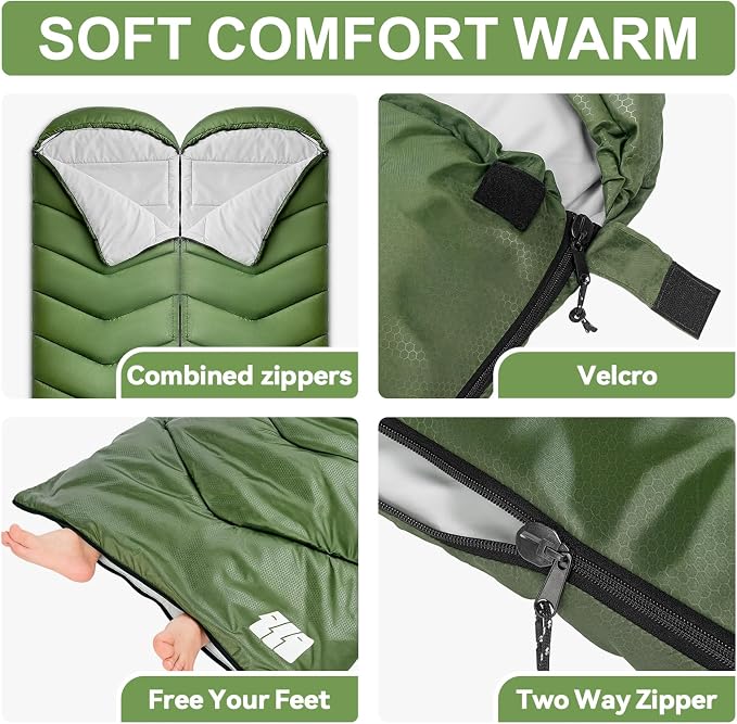 Sleeping Bags for Adults Cold Weather, Waterproof, Lightweight Camping Sleeping - Image 7