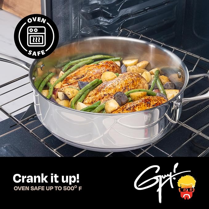 Guy Fieri's Flavortown 5 Qt. Stainless Steel Sautepan - Image 6