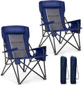 ALPHA CAMP Oversized Folding Camping Chairs High Backrest Heavy Duty Lawn Chairs by ALPHACAMP