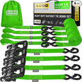 AUGO Heavy Duty Ratchet Straps & Soft Loops – Pack of 4 Extra Strong 1.5” by by AUGO