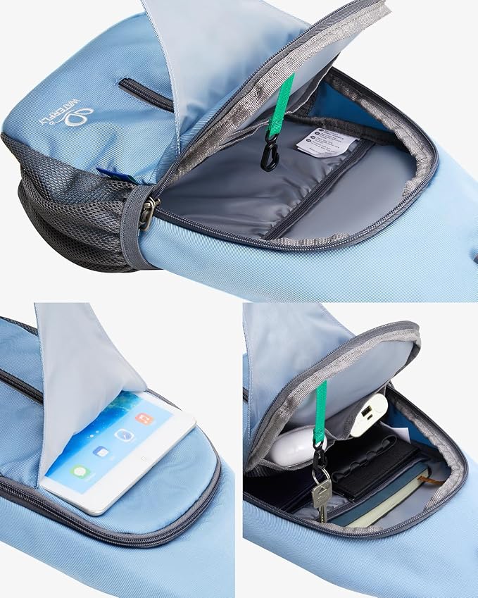 WATERFLY Crossbody Sling Backpack Sling Bag Travel Hiking Chest Bag Daypack - Image 3