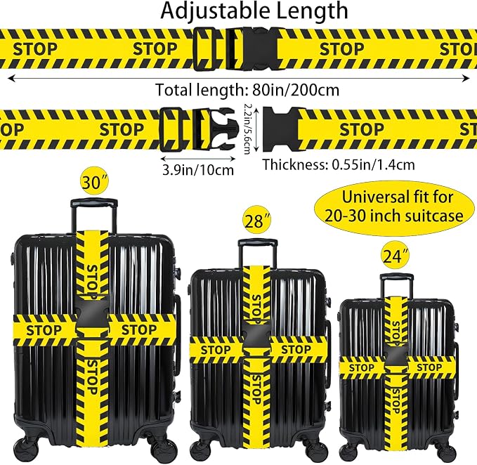 Stops Luggage Straps for Suitcases, Adjustable Luggage Travel Belt to Keep - Image 2