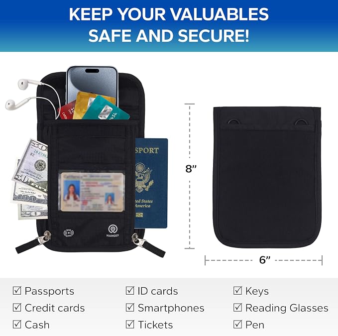 Travel Neck Wallet – Travel pouch and RFID Blocking Passport Holder - Image 2