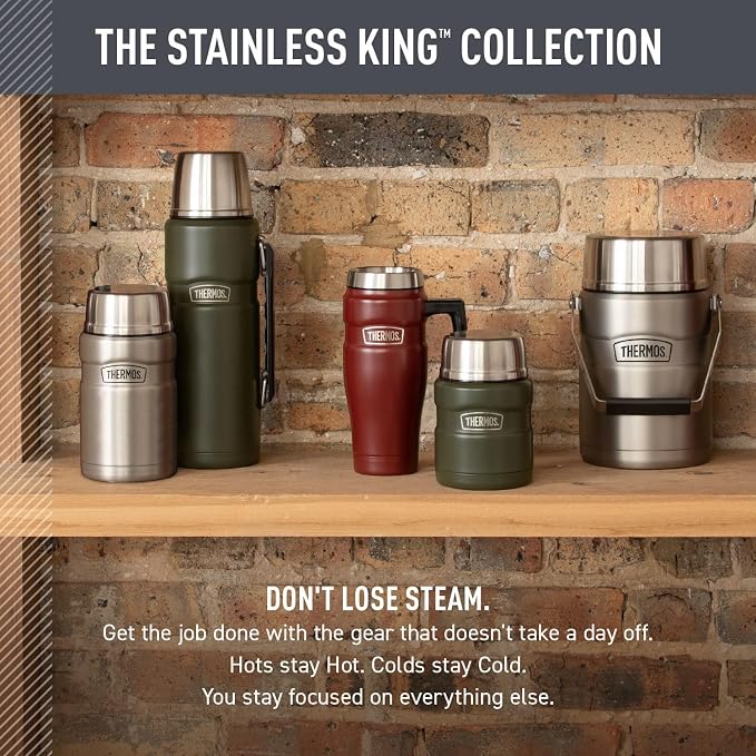 THERMOS Stainless King Vacuum-Insulated Travel Mug, 16 Ounce, Matte Stainless - Image 6