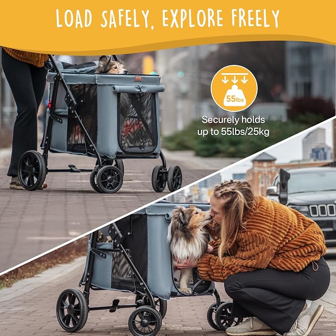Scout Pet Stroller, 4-Wheel Design - Image 4