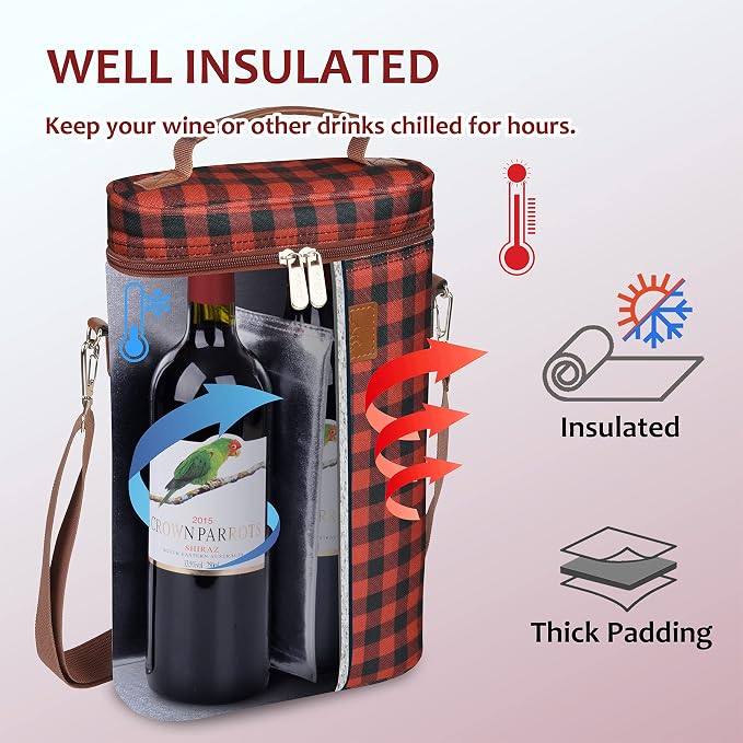 Tirrinia 2 Bottle Wine Gift Tote Carrier - Image 2