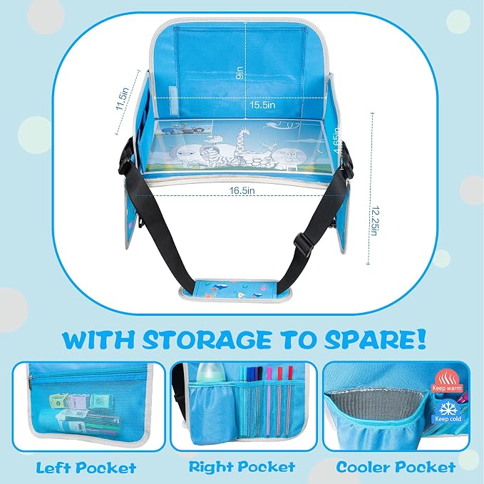 MENZOKE Kids Travel Tray, Car Seat Tray - Image 4