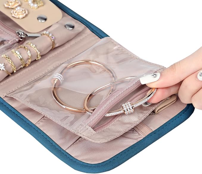 BELALIFE Travel Jewelry Case Organizer, Small Foldable Storage Roll - Image 5