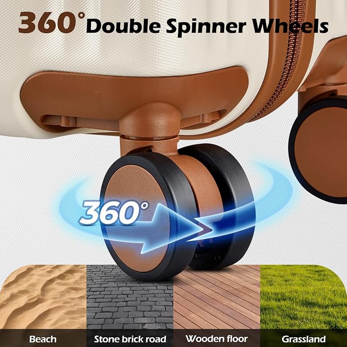 Luggage Set with PC+ABS Hardshell TSA Lock Spinner Wheels Carry on Lightweight - Image 5