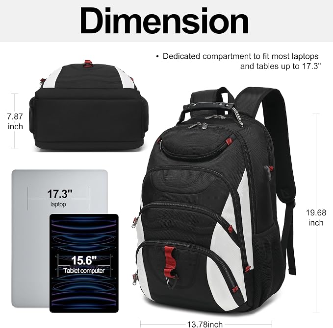 Boavan Laptop Backpack for men, 17.3 inch Laptop Bag - Image 2