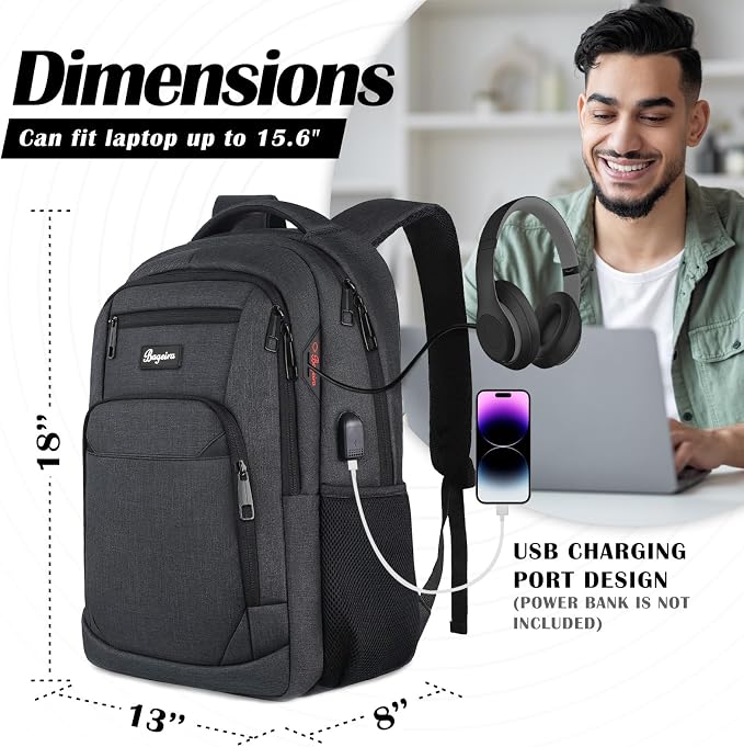 Black Backpack for School, School Backpack for Boys Girls Teens, Backpacks for - Image 4