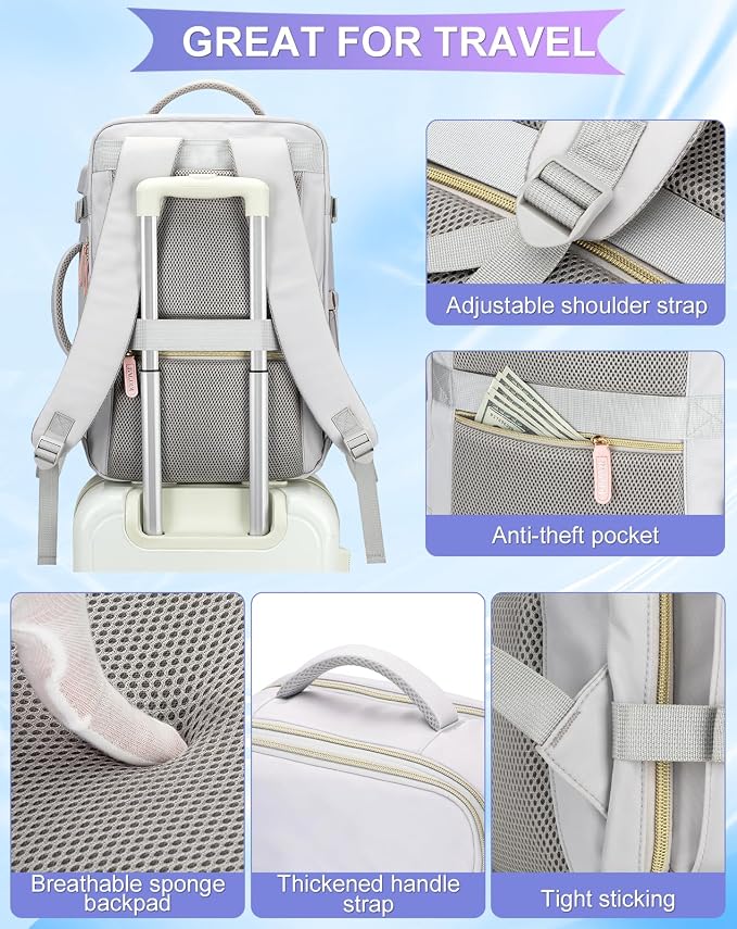42L Travel Laptop Backpack, Expandable Carry-on Luggage, Anti-Theft Business - Image 6