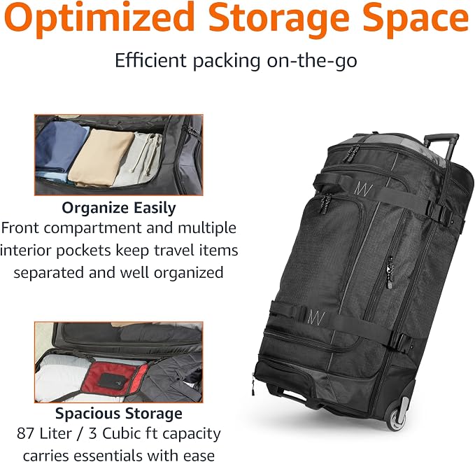 Amazon Basics 30-Inch Large Rolling Duffle Bag - Image 3