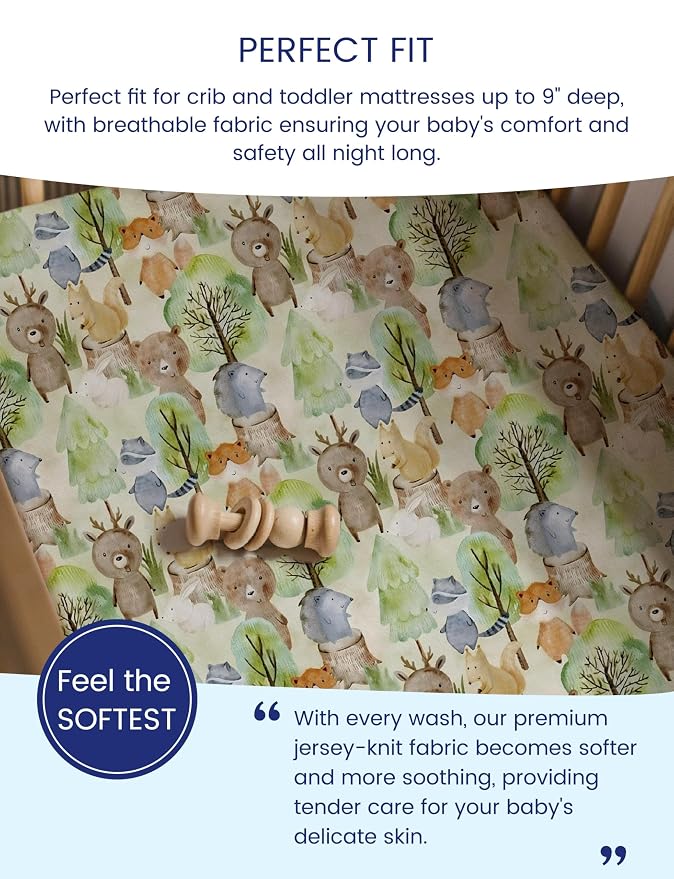 TotAha Premium Stretchy Crib Sheets-Hypoallergenic, Silky Comfort, Buttery Soft - Image 2