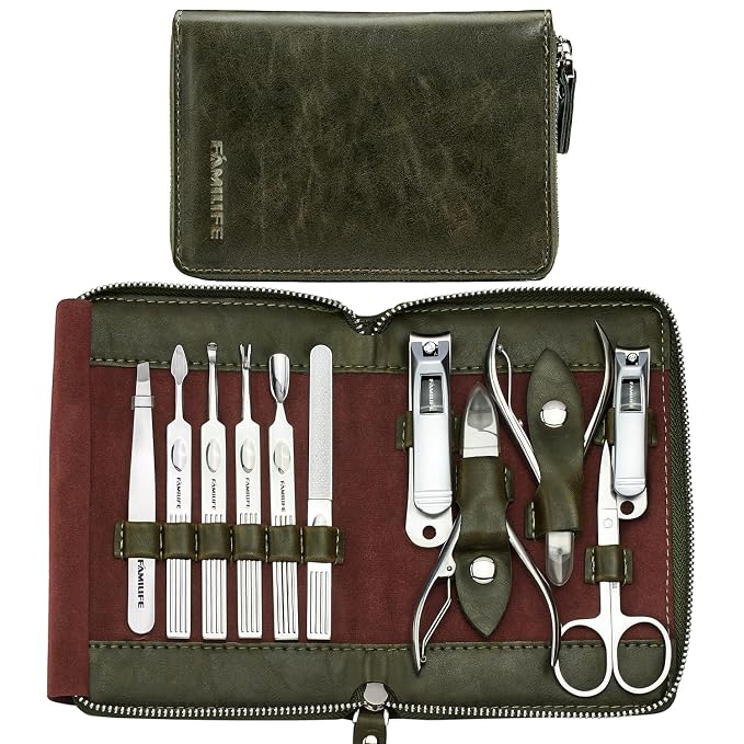 FAMILIFE Manicure Set, Professional Manicure Kit Nail Clippers Set 11 in 1 by FAMILIFE