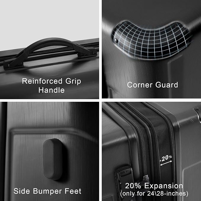 Merax 24 Inch Expandable Checked Luggage, Hardshell ABS Medium Suitcase - Image 4