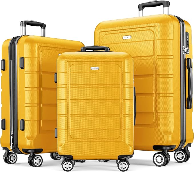 SHOWKOO Luggage Sets Expandable PC+ABS Durable Suitcase Sets Double Spinner by SHOWKOO