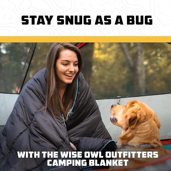 Wise Owl Outfitters Outdoor Camping Blanket – Lightweight Packable Puffy Quilt - Image 7