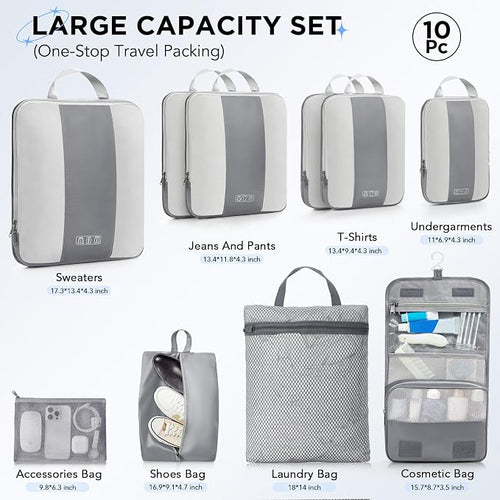 10 Set Compression Packing Cubes - Image 2