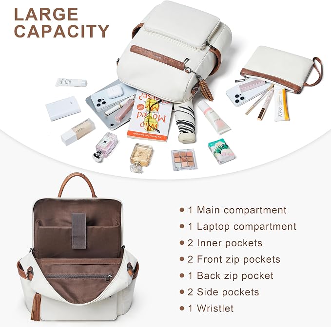 Shrrie Vegan Leather Laptop Backpack - Image 3
