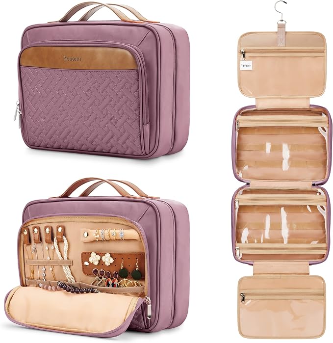 Travel Hanging Toiletry Bag for Women, Extra Large Makeup Bag, Holds Full-Size by COOSKY