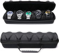 5 slots Hard men's watch travel case, Portable zipper storage organizer box by forBetterLife