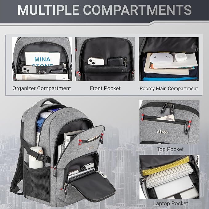 48L Expandable Laptop Backpack, Anti-thief Travel Backpack - Image 2