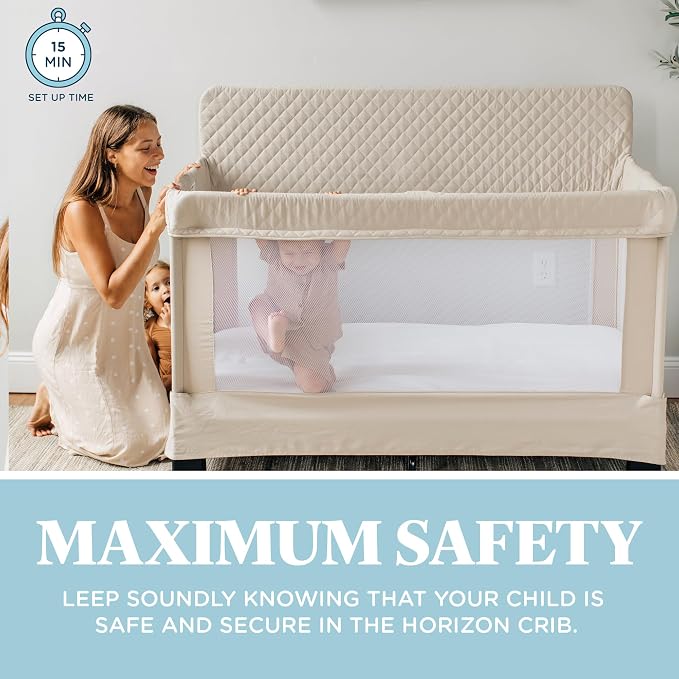 Baby Delight Lunaire Full Size Crib | Breathable Mesh Baby Crib | Tool-Free - Image 5