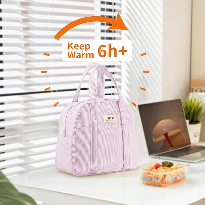 Insulated Lunch Bag for Women, 6-Hour Cold Retention Cooler Tote - Image 2