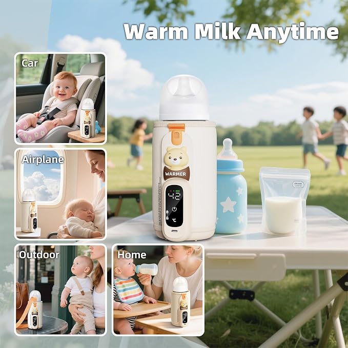 Portable Bottle Warmer for Breastmilk & Formula, Baby Rapid Milk Warmer - Image 5