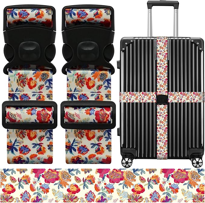 Luggage Straps for Suitcases, Travel Adjustable Belt by ZHOMA